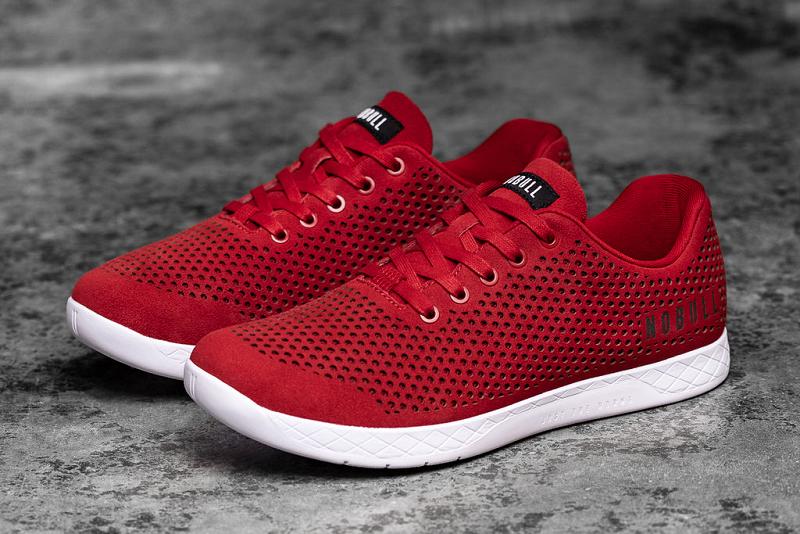 Red Nobull Racing Red Suede Men's Trainers | CA M1272Q